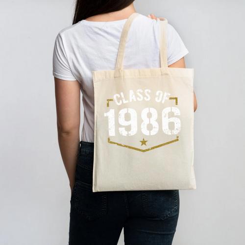 Class Of 1986 School Reunion Graduation Vintage Style Canvas Tote Bag - Best Gift Smart