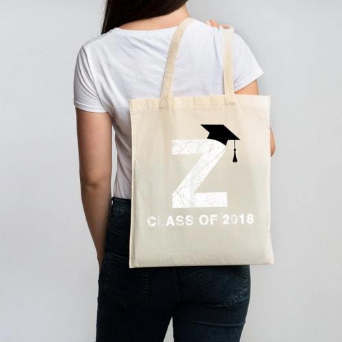 Class Of 2018 Last Name Letter Z Graduation Canvas Tote Bag - Best Gift Smart