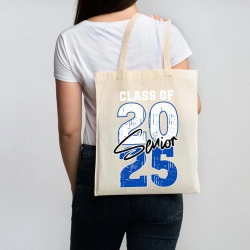 Class Of 2025 Senior Graduation 2025 Blue Canvas Tote Bag - Best Gift Smart
