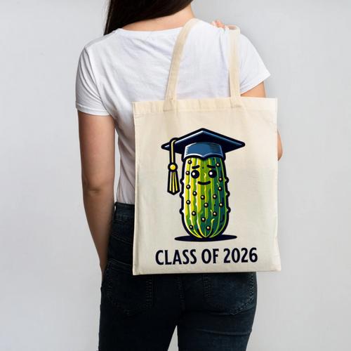 Class Of 2026 Graduation Pickle Trendy Graduate Humor Canvas Tote Bag - Best Gift Smart