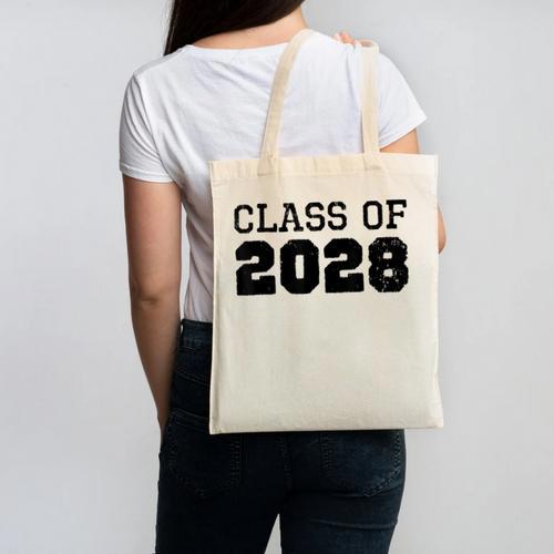 Class Of 2028 Future Graduation Vintage T-Shirt Canvas Tote Bag - Best Gift Smart