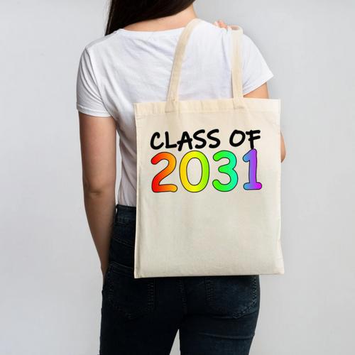 Class Of 2031 Pre-K -12th Grade Hand Prints Space Graduation Canvas Tote Bag - Best Gift Smart