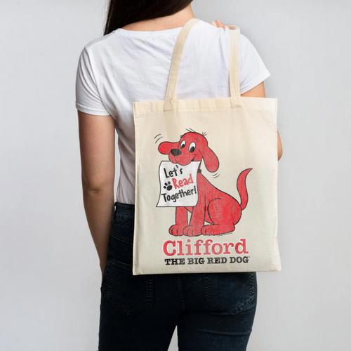 Clifford The Big Red Dog Let's Read Together Vintage Book Canvas Tote Bag - Bookorys