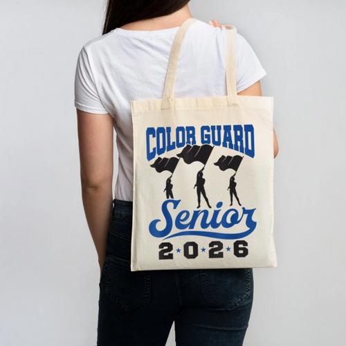Color Guard Senior 2026 Flags Marching Band Graduation Grad Canvas Tote Bag - Best Gift Smart