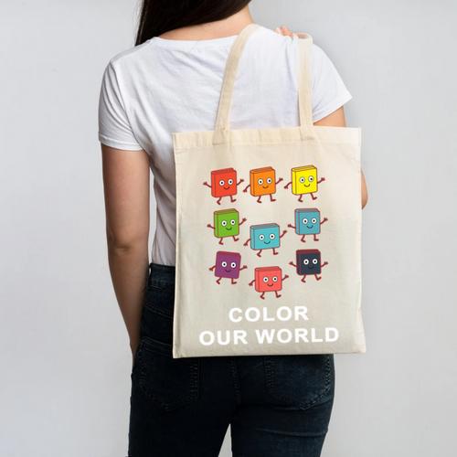 Color Our World Book Lover Reading Bookworm Reader Canvas Tote Bag - Bookorys