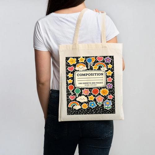 Composition Notebook Costume Teacher Matching Halloween Book Canvas Tote Bag - Bookorys UK