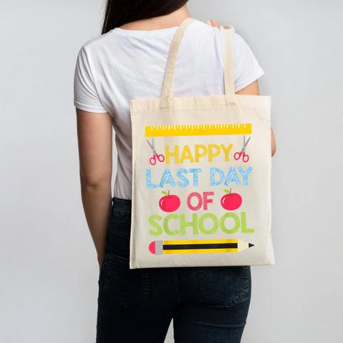 Cool Stylish Happy Last Day Of School Shirt Graduation Canvas Tote Bag - Best Gift Smart