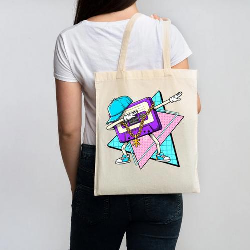 Dabbing Cassette Tape 70s 80s 80s Outfit Nostalgia Canvas Tote Bag - Figerry