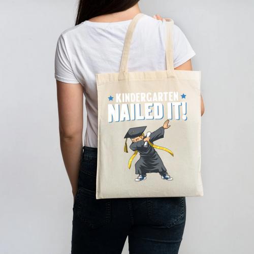 Dabbing Graduation Class Of 2025 Boy Kindergarten Nailed It Canvas Tote Bag - Best Gift Smart
