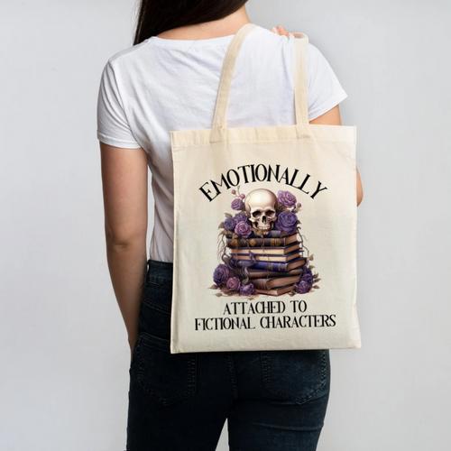Dark Romance Book Emotionally Attached Fictional Characters Canvas Tote Bag - Bookorys CA