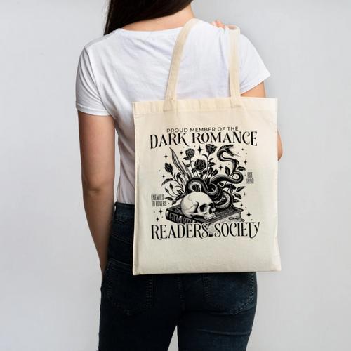 Dark Romance Books Lover Bookish Bookworm Gothic Aesthetic Canvas Tote Bag - Bookorys