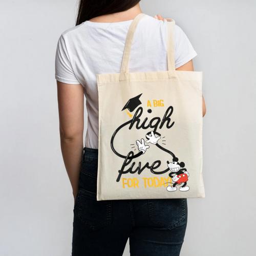 Disney Mickey Mouse A Big High Five For Today Graduation Canvas Tote Bag - Best Gift Smart