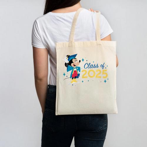 Disney Mickey Mouse Cap & Gown '25 Graduation Class Of 2025 Premium Tri-Blend Canvas Tote Bag - Best Gift Smart