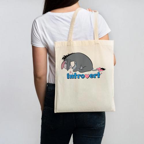 Disney Winnie The Pooh Introvert Eeyore Logo Canvas Tote Bag - Raresse