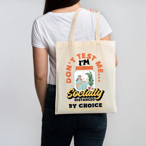 Don't Test Me Introvert's Canvas Tote Bag - Raresse