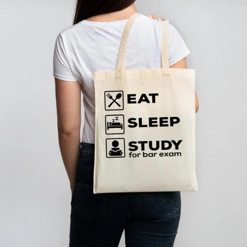 Eat Sleep Study For Bar Exam Lawyer Graduation Canvas Tote Bag - Best Gift Smart