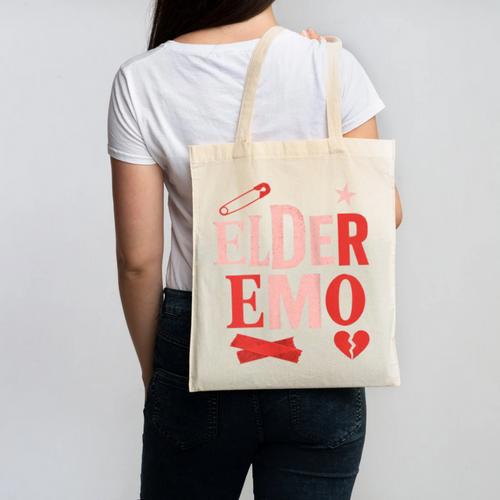 Elder Emo Retro Punk Typography Nostalgia Canvas Tote Bag - Figerry