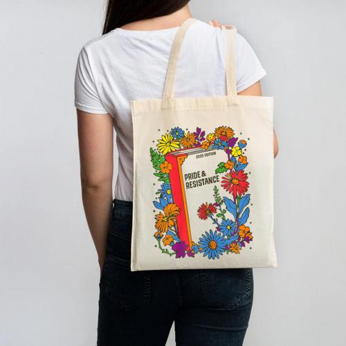 Equal Rights Book Flower Resist Feminist LGBTQ Floral Canvas Tote Bag - Bookorys