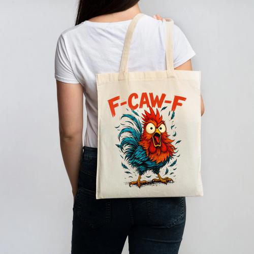 F-Caw-F Rooster F Awk F Chicken Coffee Romance Books Lover Canvas Tote Bag - Bookorys