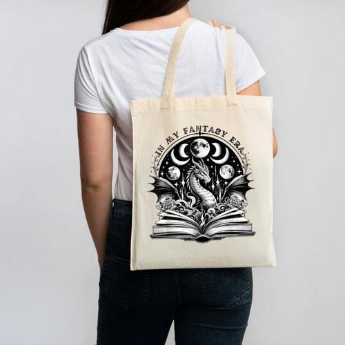 In My Fantasy Era Reading Fantasy Books Halloween Bookish Canvas Tote Bag - Bookorys