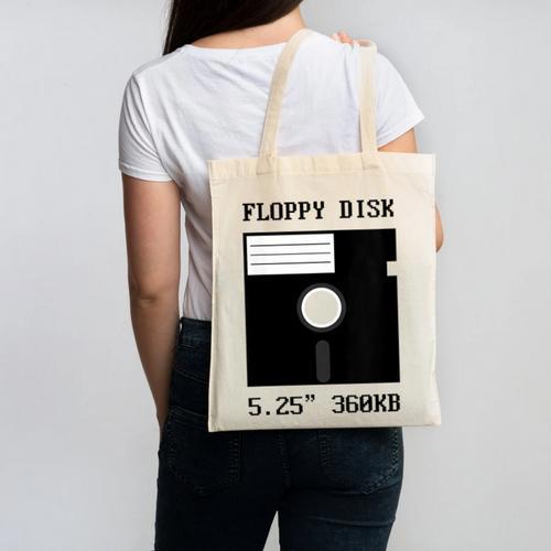Floppy Disk Computer Nostalgia Fun PC Enthusiast History Canvas Tote Bag - Figerry