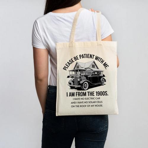 Forgive Me I'm From The 1900s No E-Car No SolarCells Premium Tri-Blend Canvas Tote Bag - Figerry
