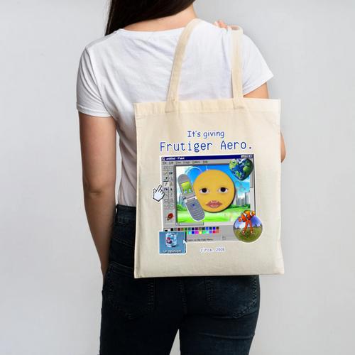 Frutiger Aero Y2K Meme Graphic 2000s Nostalgia Premium Canvas Tote Bag - Figerry