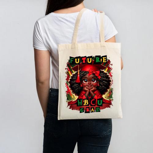 Future HBCU Grad History Girl Graduation HBCU Canvas Tote Bag - Best Gift Smart