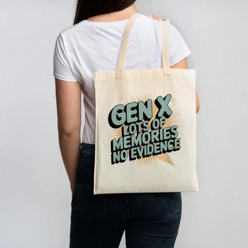 Gen X Lots Of Memories No Evidence Nostalgia Throwback Quote Premium Tri-Blend Canvas Tote Bag - Figerry