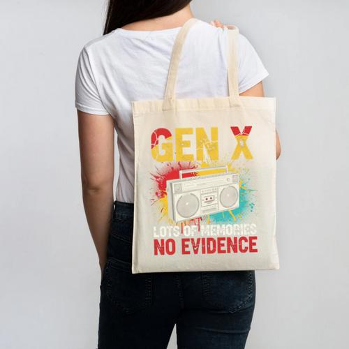 Gen X Lots Of Memories No Evidence Retro Nostalgia Humor Canvas Tote Bag - Figerry