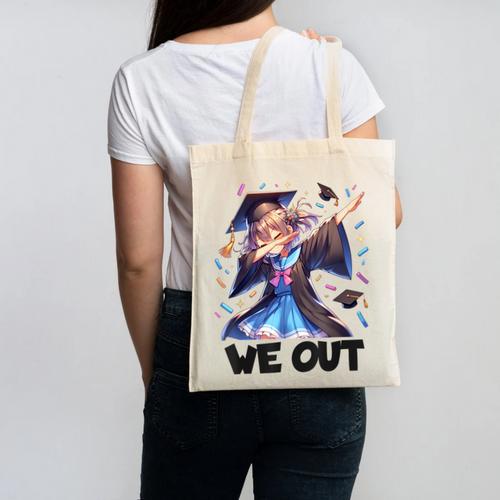 We Out Graduate Dabbing Anime Girl Grad Graduation Canvas Tote Bag - Best Gift Smart