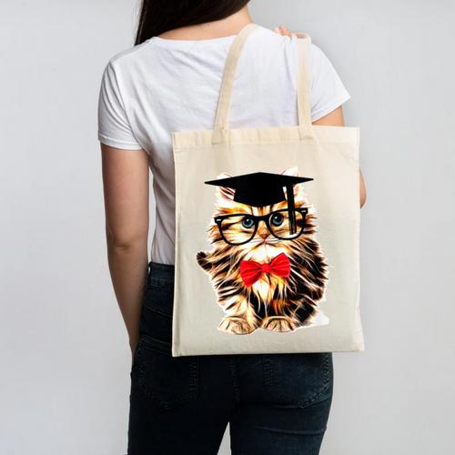 Graduation Cat Class Of 2023 Canvas Tote Bag - Best Gift Smart