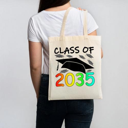 Graduation Class Of 2035 Hand Prints Space Pre-K -12th Grade Canvas Tote Bag - Best Gift Smart