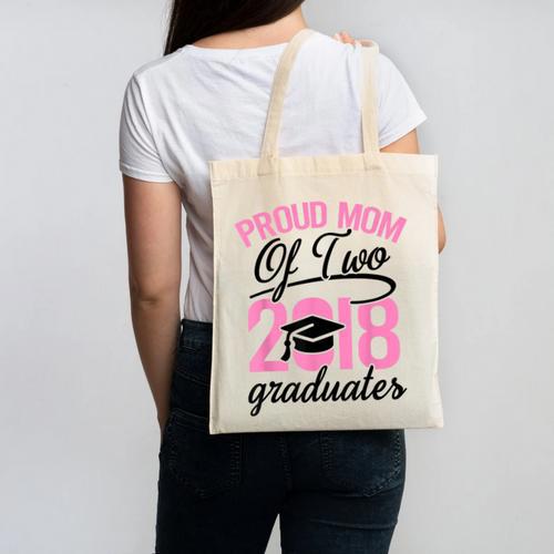Graduation Shirt For Mom With Twins Proud Mom Of Two Canvas Tote Bag - Best Gift Smart