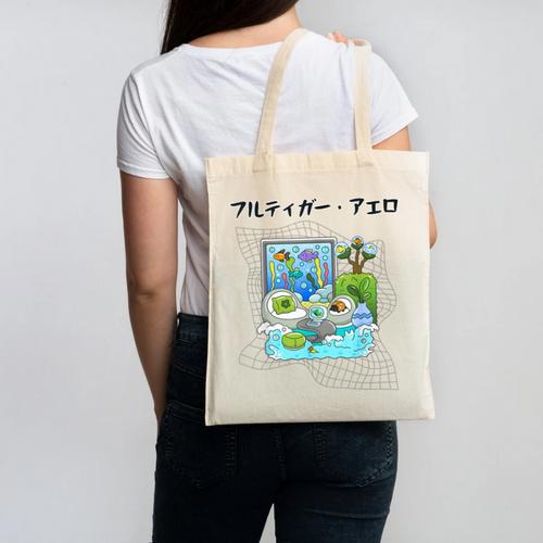 Grass Fun UI UX Er Computer Retro Fish Frutiger Aero Canvas Tote Bag - Figerry