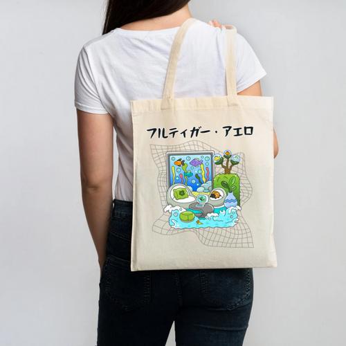 Grass Fun UI UX Er Computer Retro Fish Frutiger Aero Premium Tri-Blend Canvas Tote Bag - Figerry