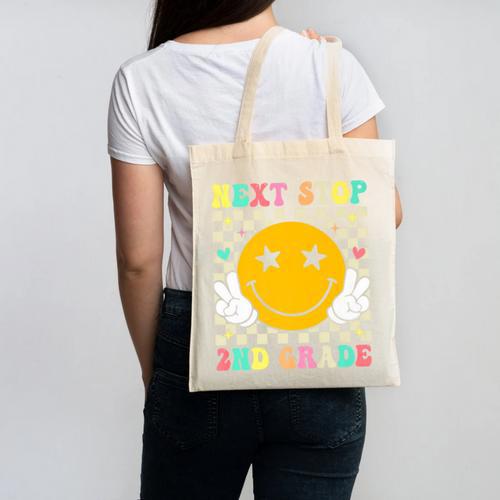 Groovy Next Stop 2nd Grade 1st Grade Graduation 2025 Premium Canvas Tote Bag - Best Gift Smart