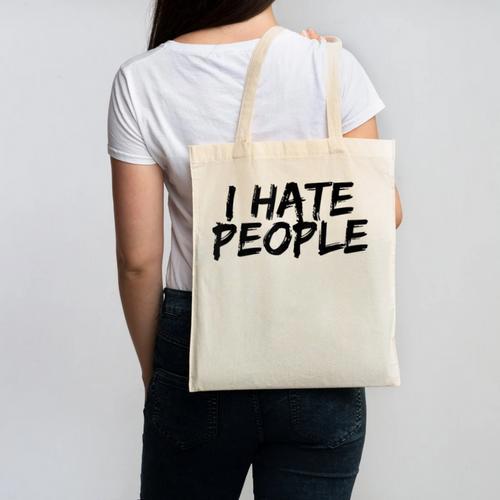 I Hate People Graffiti Introverts Meme Loner Canvas Tote Bag - Raresse