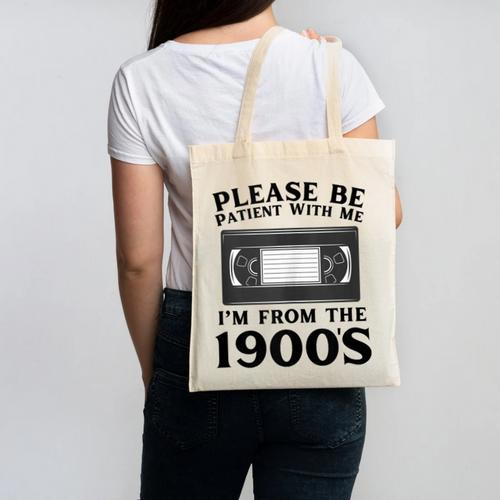 Over The Hill Please Be Patient I'm From The 1900s VHS Canvas Tote Bag - Figerry
