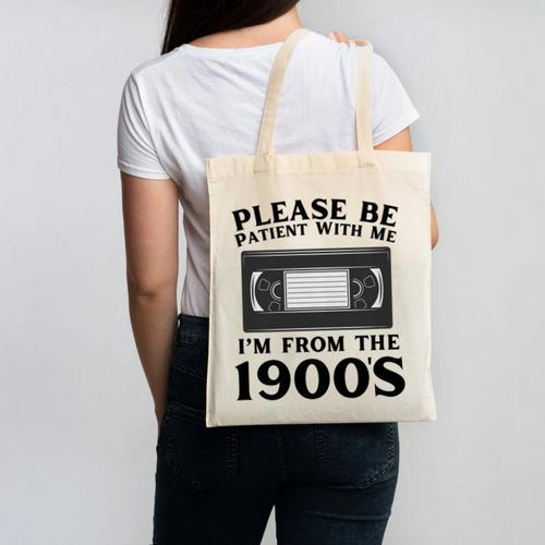 Over The Hill Please Be Patient I'm From The 1900s VHS Premium Tri-Blend Canvas Tote Bag - Figerry