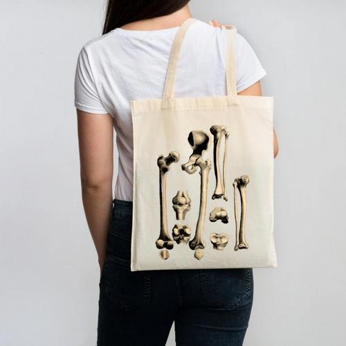 Hip And Leg Bones Book Print Vintage Human Bones Canvas Tote Bag - Bookorys CA