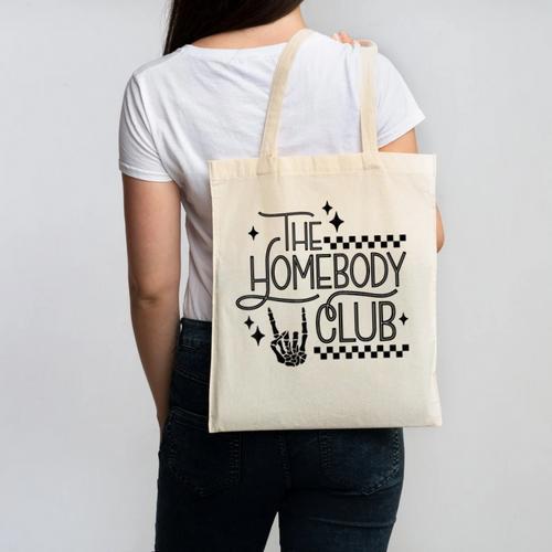 The Homebody Club Retro Introvert Antisocial Canvas Tote Bag - Raresse