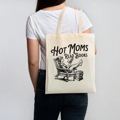 Hot Moms Read Books For Moms Book Lover Canvas Tote Bag - Bookorys