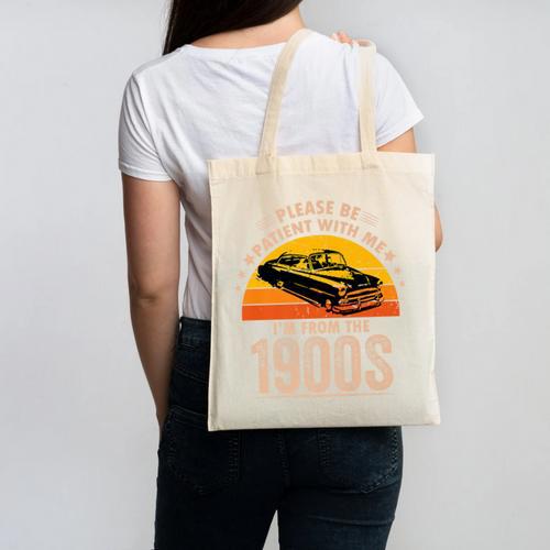 Humorous Saying Please Be Patient With Me I'm From The 1900s Premium Canvas Tote Bag - Figerry