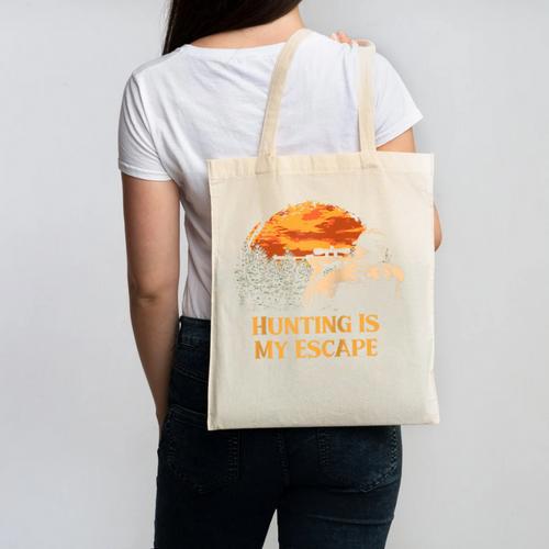 Hunting Is My Escape Introvert Hunter Antisocial Raglan Baseball Tee Canvas Tote Bag - Raresse