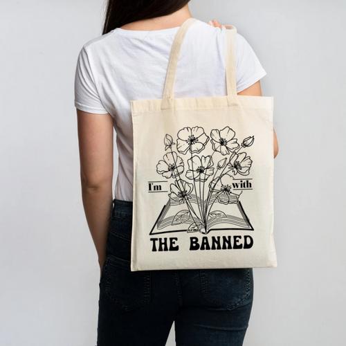 I'm With The Banned Banned Book Club Canvas Tote Bag - Bookorys