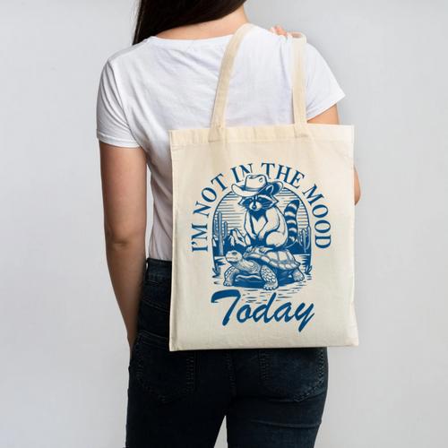 I’m Not In The Mood Today Anti-Social Moody Introvert Humor Canvas Tote Bag - Raresse