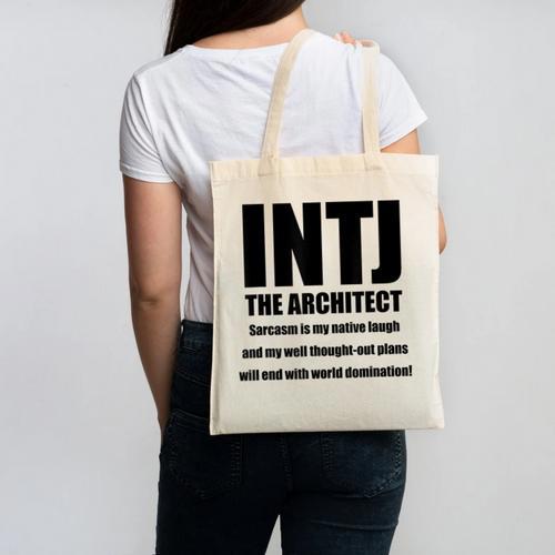 INTJ Architect Personality Introvert Sarcastic Canvas Tote Bag - Raresse