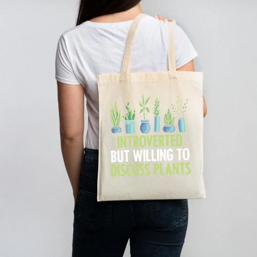 Introvert Farming Life Gardening For Geeky Plant Lover Canvas Tote Bag - Raresse