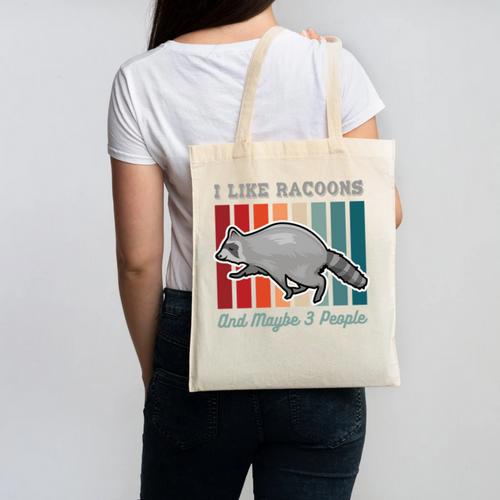 Introvert Raccoon Animal Lover Trash Panda Antisocial Retro Canvas Tote Bag - Raresse